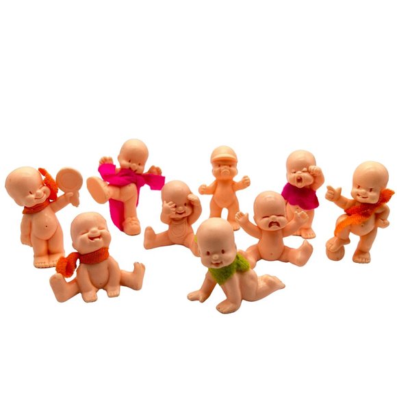 Vintage Hasbro Lil Babies Dolls Toy Mini Figurines Lot Set of 9 - Picture 1 of 12